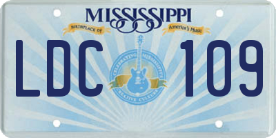 MS license plate LDC109