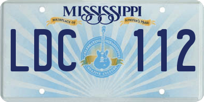 MS license plate LDC112