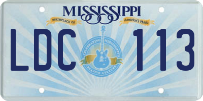 MS license plate LDC113
