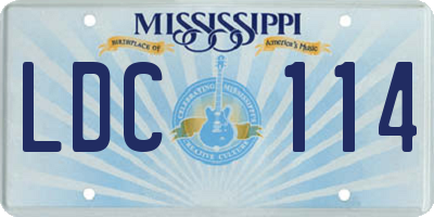 MS license plate LDC114
