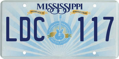MS license plate LDC117