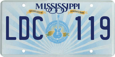 MS license plate LDC119