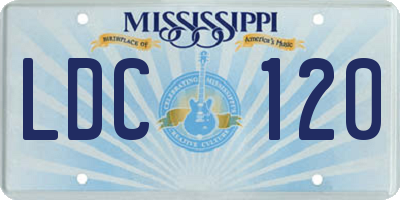 MS license plate LDC120