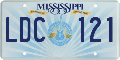 MS license plate LDC121
