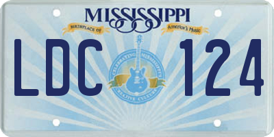 MS license plate LDC124