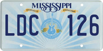 MS license plate LDC126