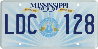 MS license plate LDC128