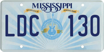 MS license plate LDC130