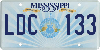MS license plate LDC133
