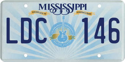 MS license plate LDC146