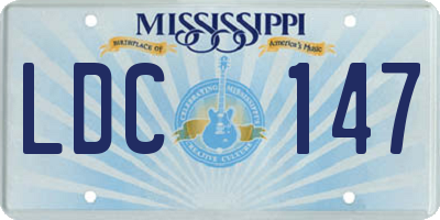 MS license plate LDC147