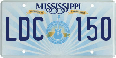 MS license plate LDC150
