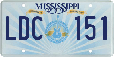 MS license plate LDC151