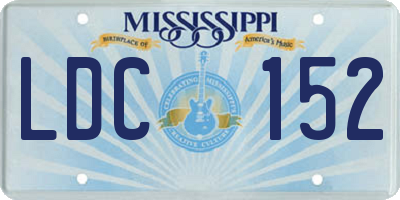 MS license plate LDC152