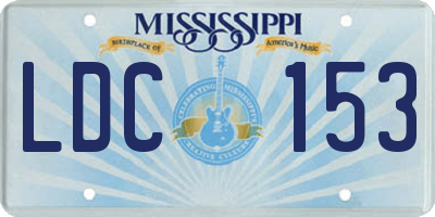 MS license plate LDC153