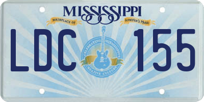 MS license plate LDC155