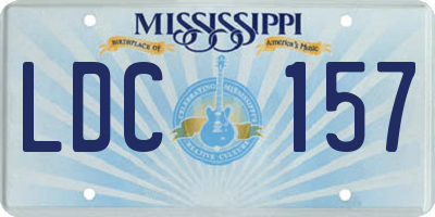 MS license plate LDC157