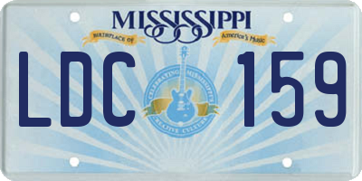 MS license plate LDC159