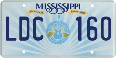 MS license plate LDC160