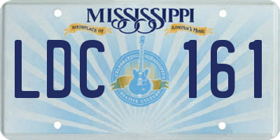 MS license plate LDC161