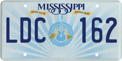 MS license plate LDC162