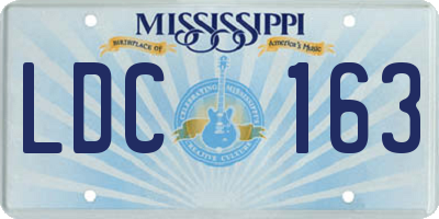 MS license plate LDC163