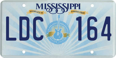 MS license plate LDC164