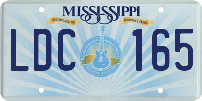 MS license plate LDC165