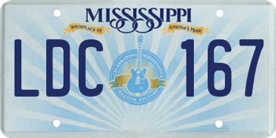 MS license plate LDC167
