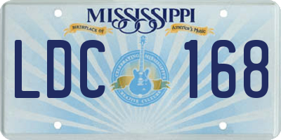 MS license plate LDC168
