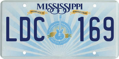 MS license plate LDC169