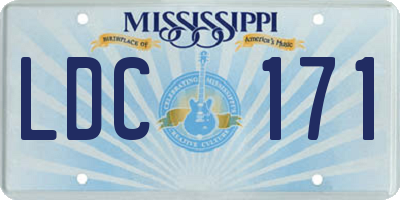 MS license plate LDC171