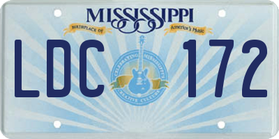 MS license plate LDC172