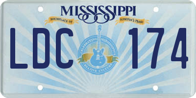 MS license plate LDC174