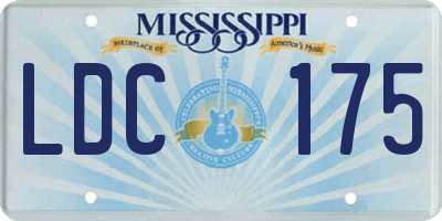 MS license plate LDC175