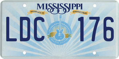 MS license plate LDC176