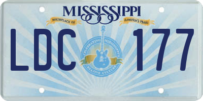 MS license plate LDC177