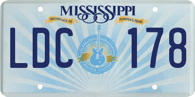 MS license plate LDC178