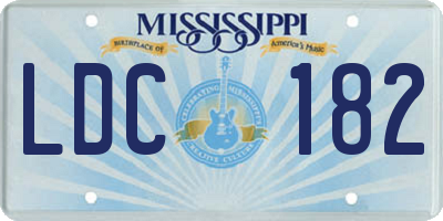 MS license plate LDC182