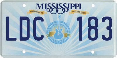 MS license plate LDC183