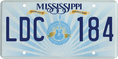 MS license plate LDC184