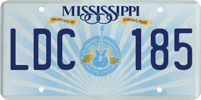 MS license plate LDC185