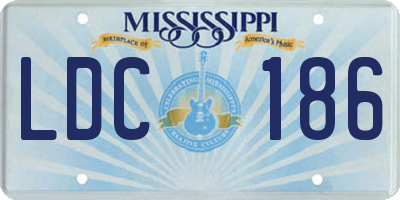 MS license plate LDC186