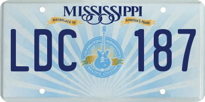 MS license plate LDC187