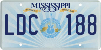 MS license plate LDC188