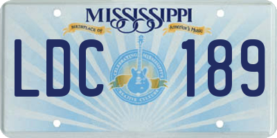 MS license plate LDC189