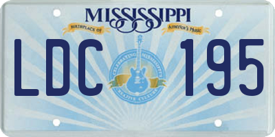 MS license plate LDC195