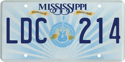 MS license plate LDC214