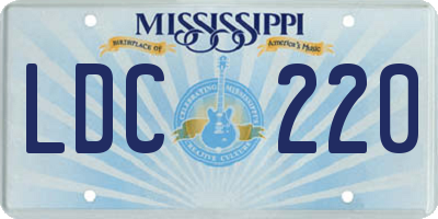 MS license plate LDC220