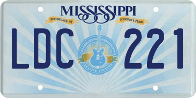 MS license plate LDC221